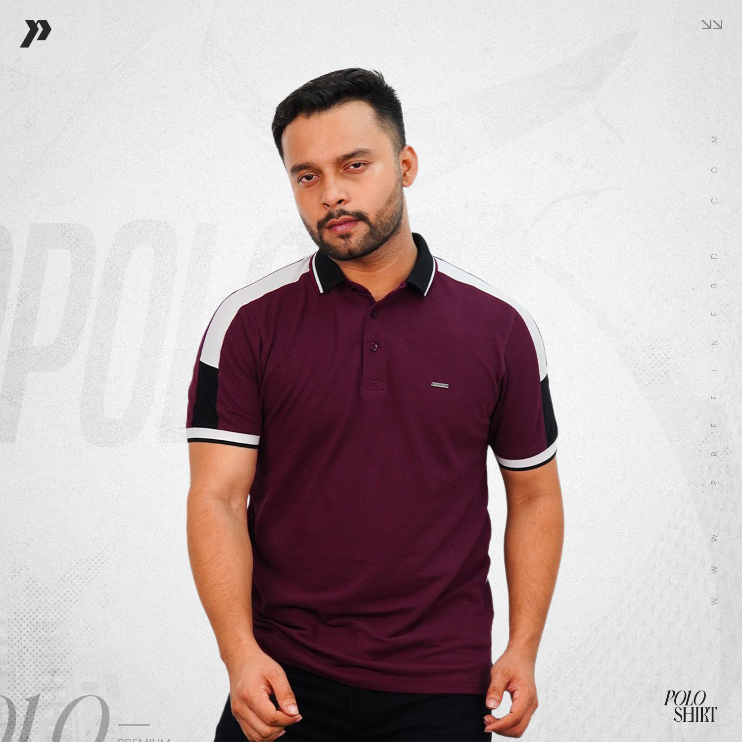 Royale Contrast Cotton Polo-Bravon