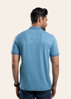 Alternative view of Prefine Premium Zipper Polo For Men-Skyblue