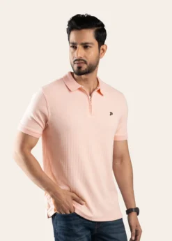 Prefine Premium Zipper Polo For Men-Light brown
