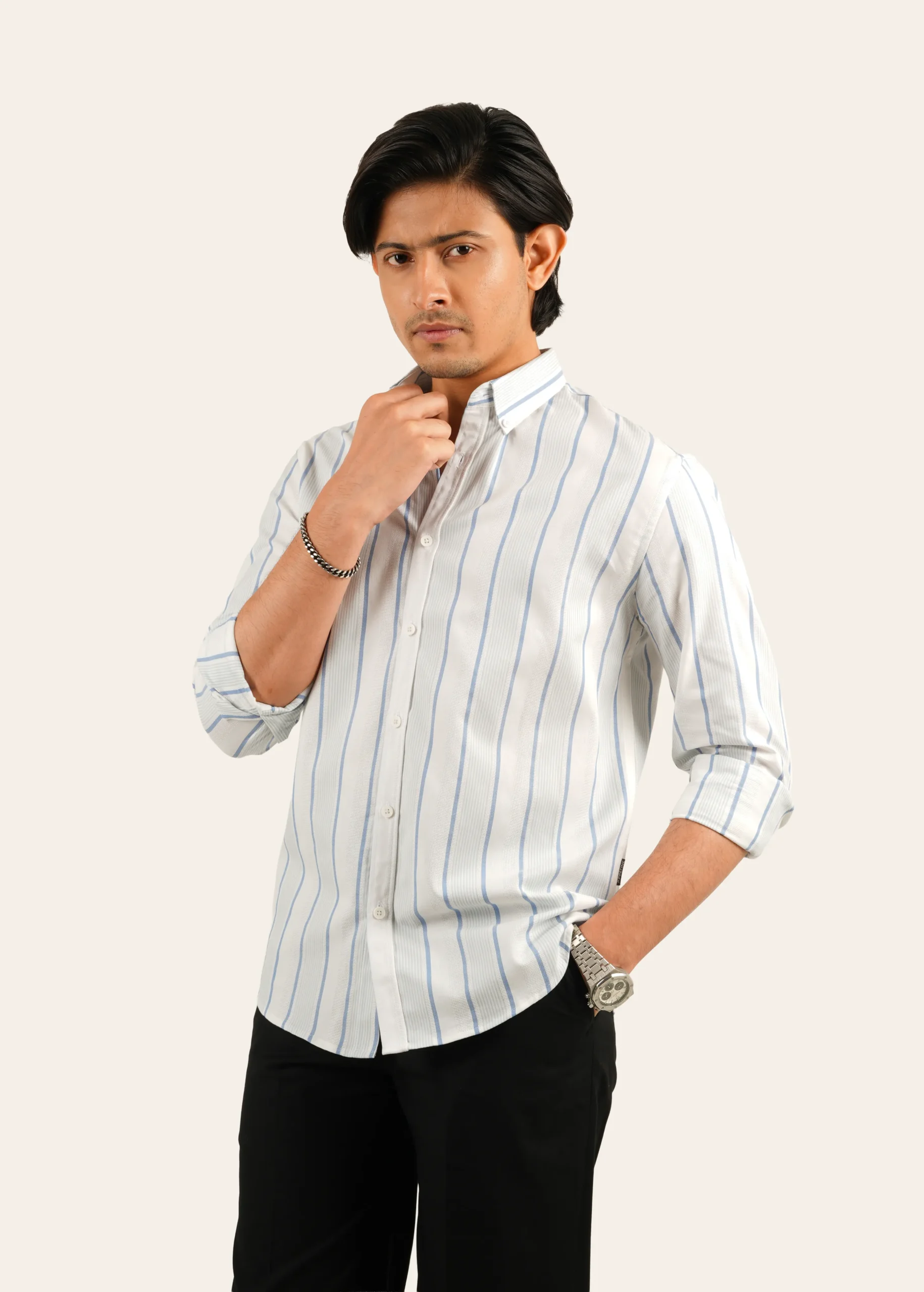 Premium Casual Stripe Shirt – S 014