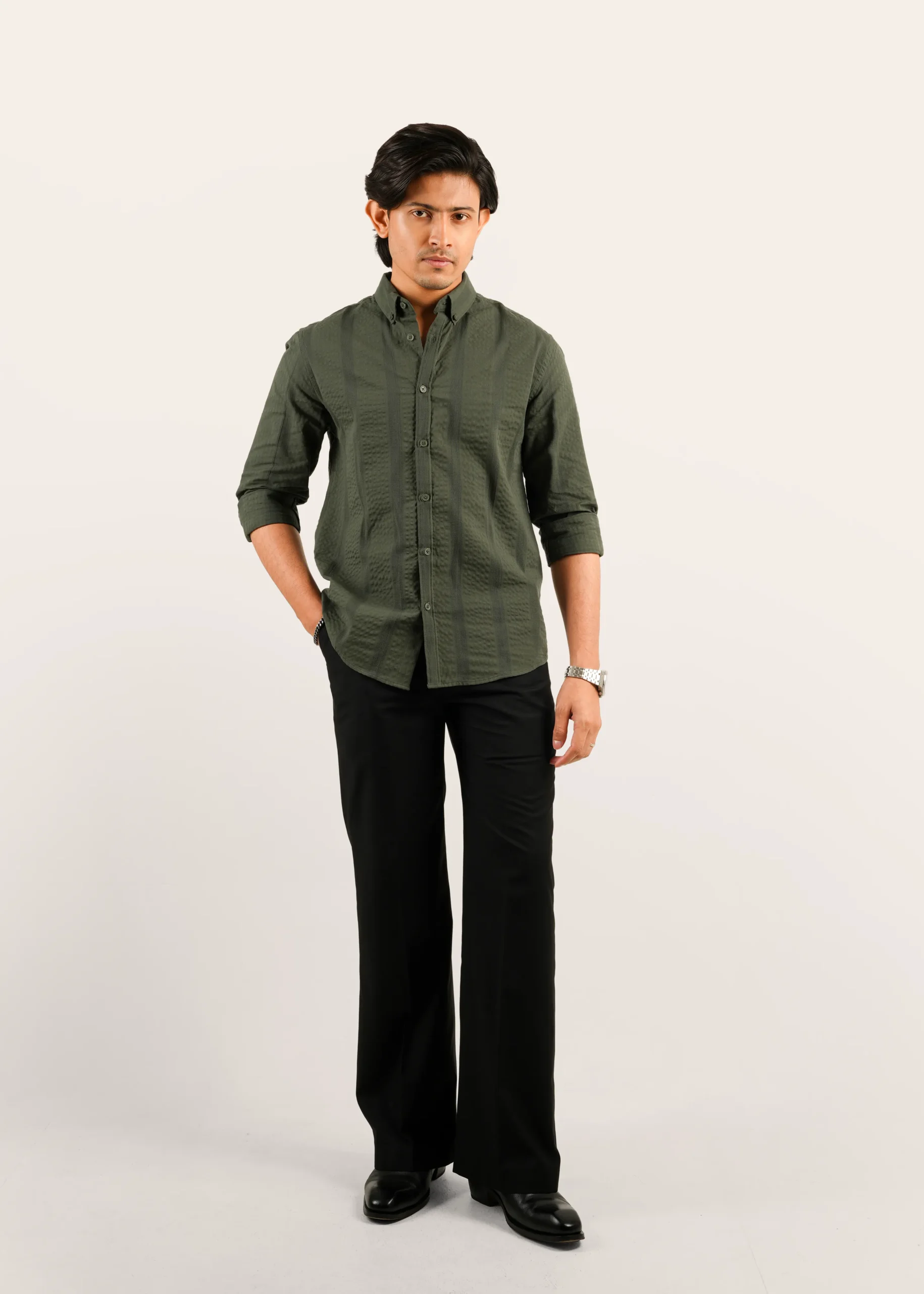 Premium Casual Stripe Shirt – S 015 - Image 4