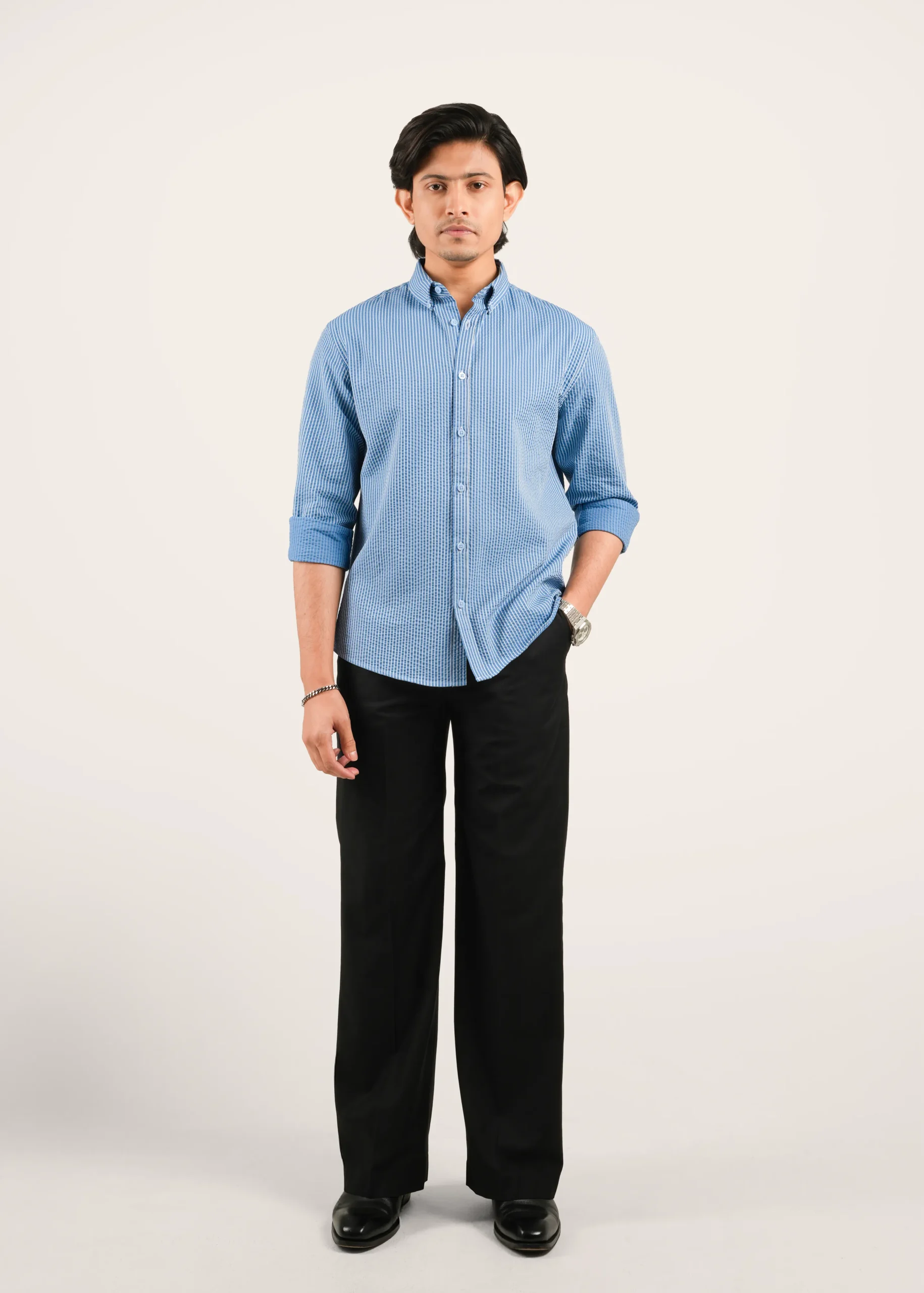 Premium Casual Stripe Shirt – S 018 - Image 4