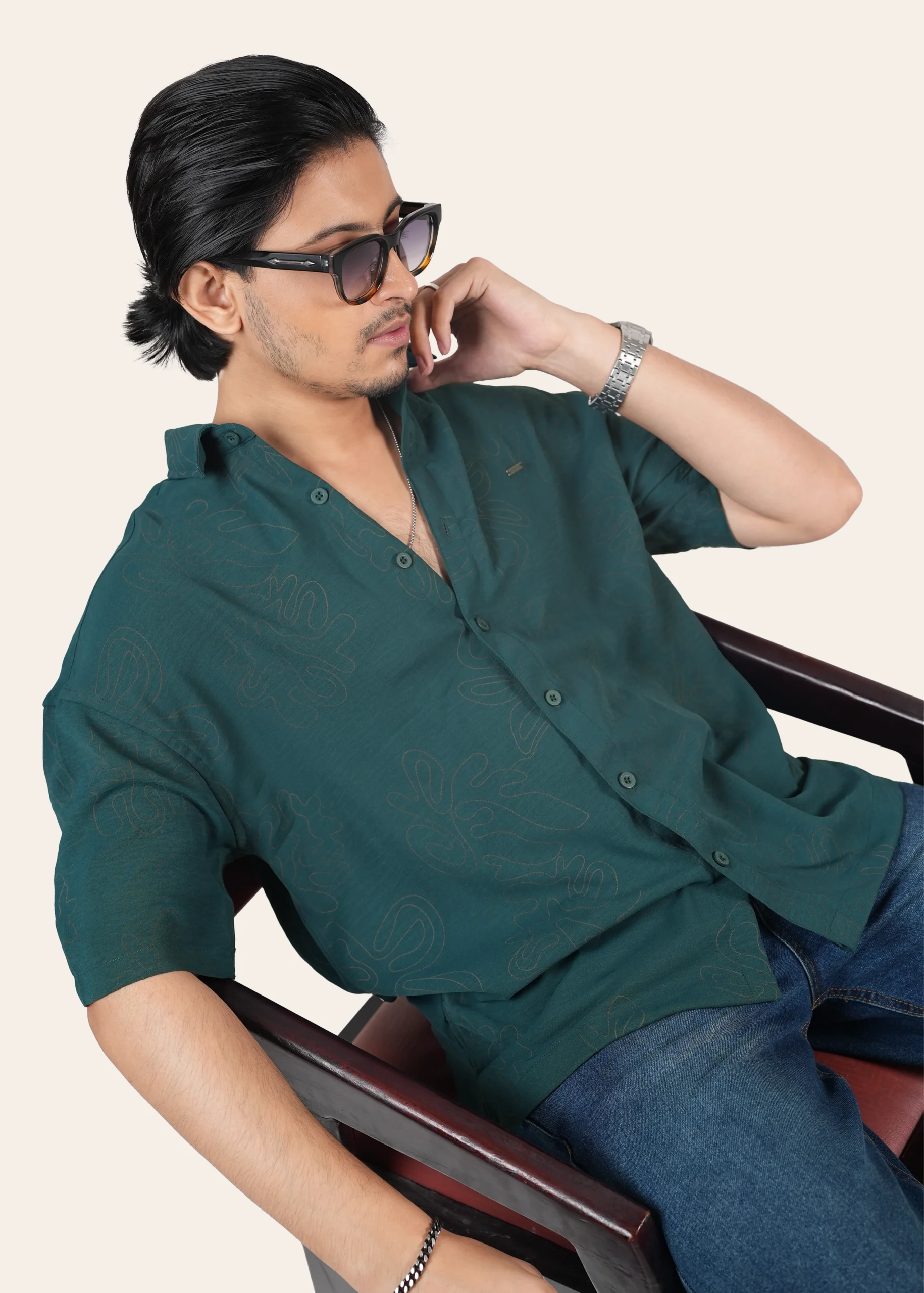 Burgundy Aura Premium Casual Shirt - Image 3